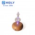 High Quality Natural Wood Waterless Nebulizer Glass Aromatherapy Essential Oil Diffuser with Colorful Light