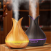 400ml Dark Wood Grain Ultrasonic Aroma Cool Mist Humidifier with 7-Color LED Lights and Waterless Auto Shut-off for Home Office Hotel