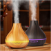 Remote Control 400ml Wood Grain Ultrasonic Oil Diffuser Humidifier with 7 Color Changing LED Lights