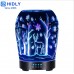 Top Rated 3D Glass 100ml Ultrasonic Cool Mist Aroma Diffuser with Color Changing LED Lights for Home, Office, Wedding