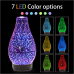 Essential Oil Diffuser,3D Glass 100ml Aromatherapy Ultrasonic Cool Mist Humidifier with Color Changing LED Lights