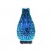 Essential Oil Diffuser,3D Glass 100ml Aromatherapy Ultrasonic Cool Mist Humidifier with Color Changing LED Lights