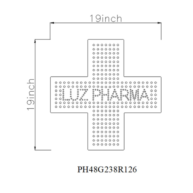 LUZ PHARMA Led Sign :PH48G238R126