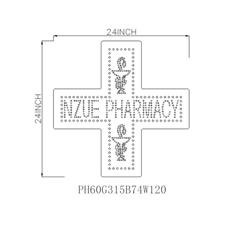 NZUZE Pharmacy Led Signs:PH60G315B74W120
