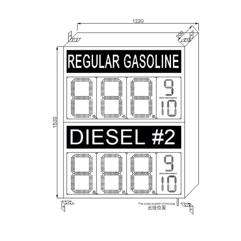 GASOLINE Gas Led Sign:GAS12201520D
