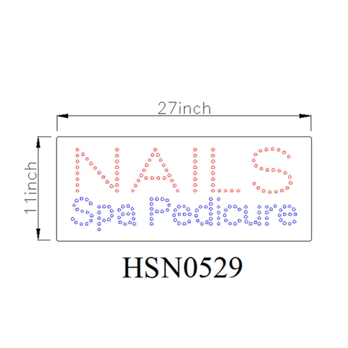 nails spa peducure led sign