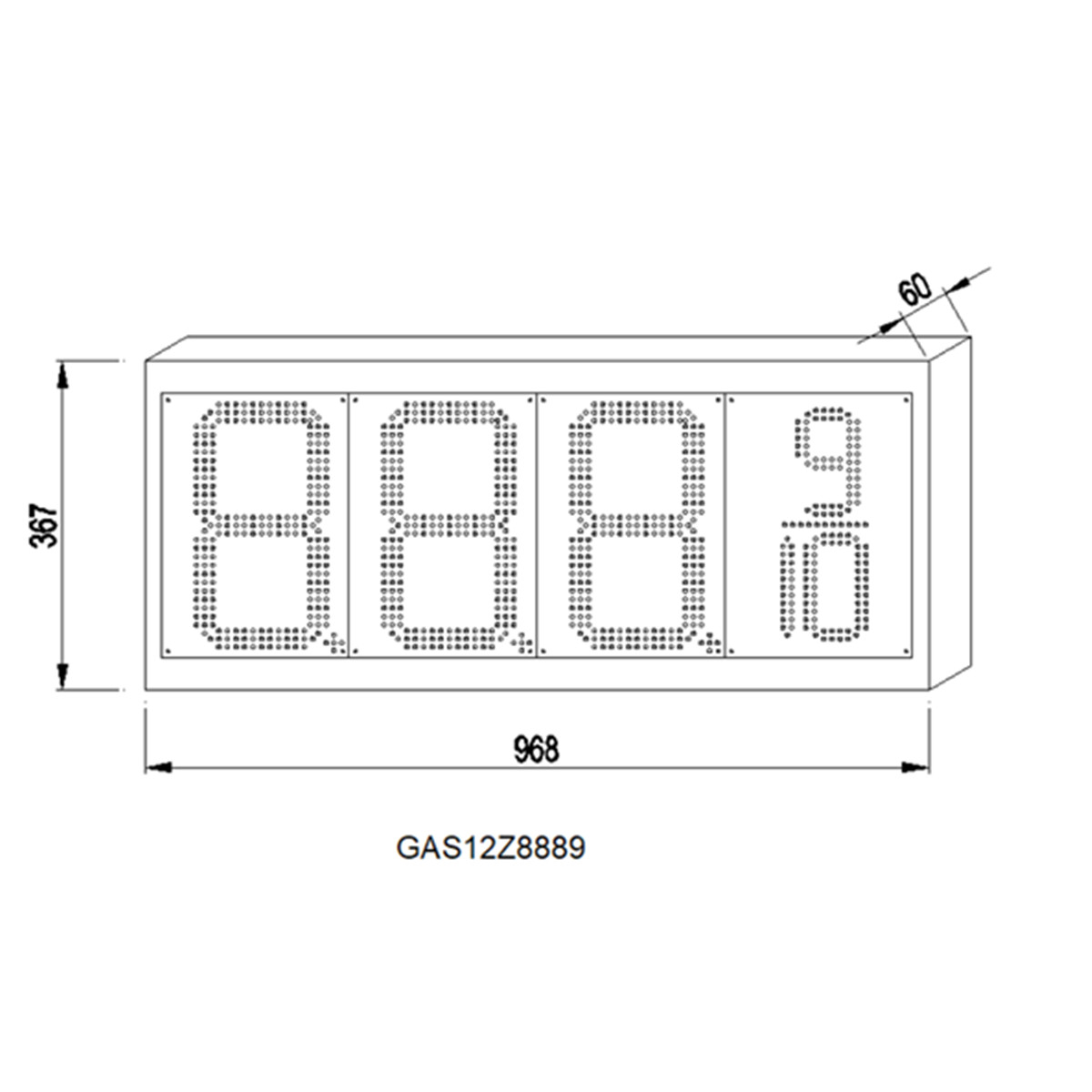 led price signs size