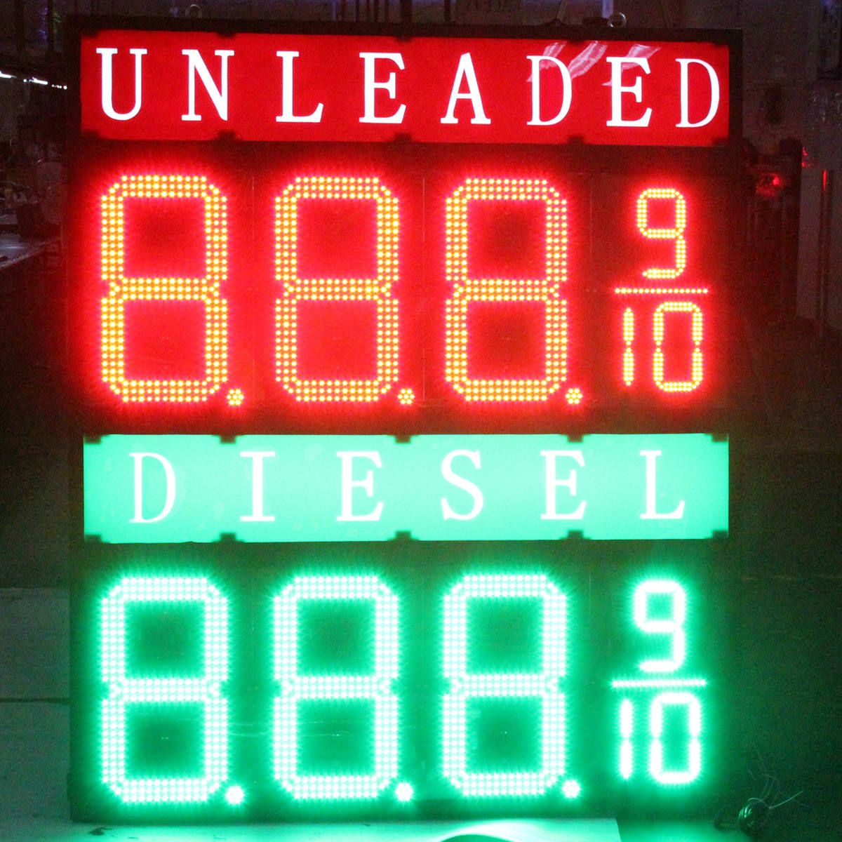 UNLEADED price signs