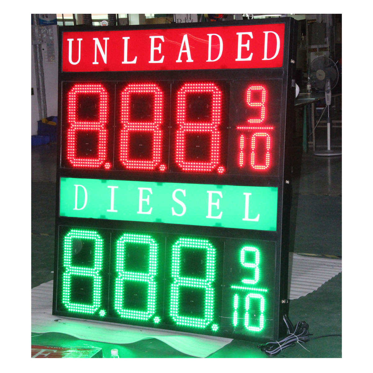 UNLEADED price signs