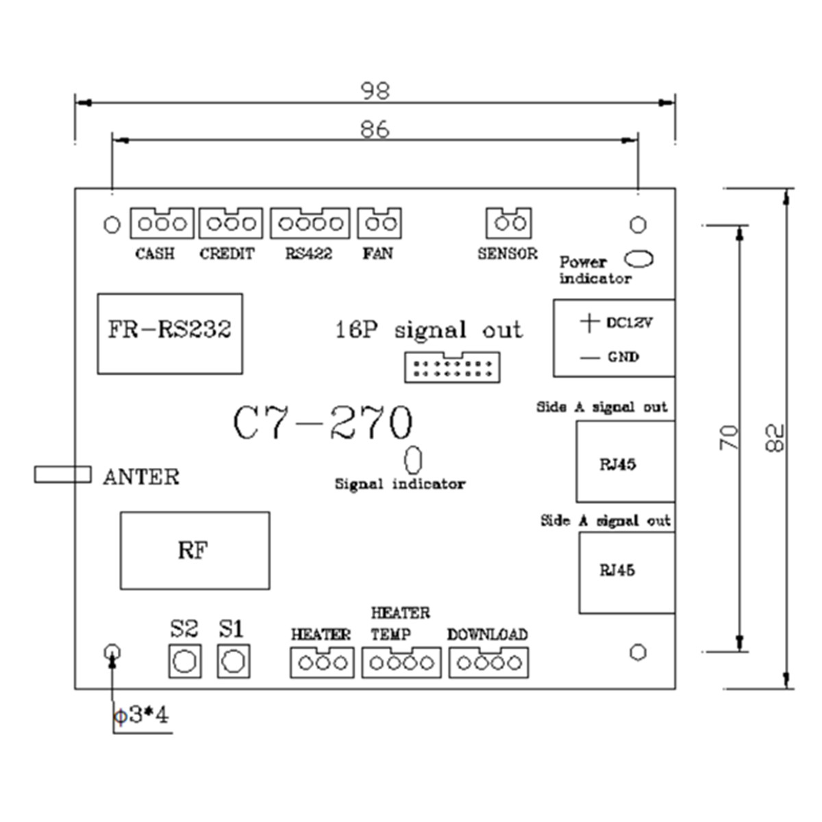 CASH gas signs controller size