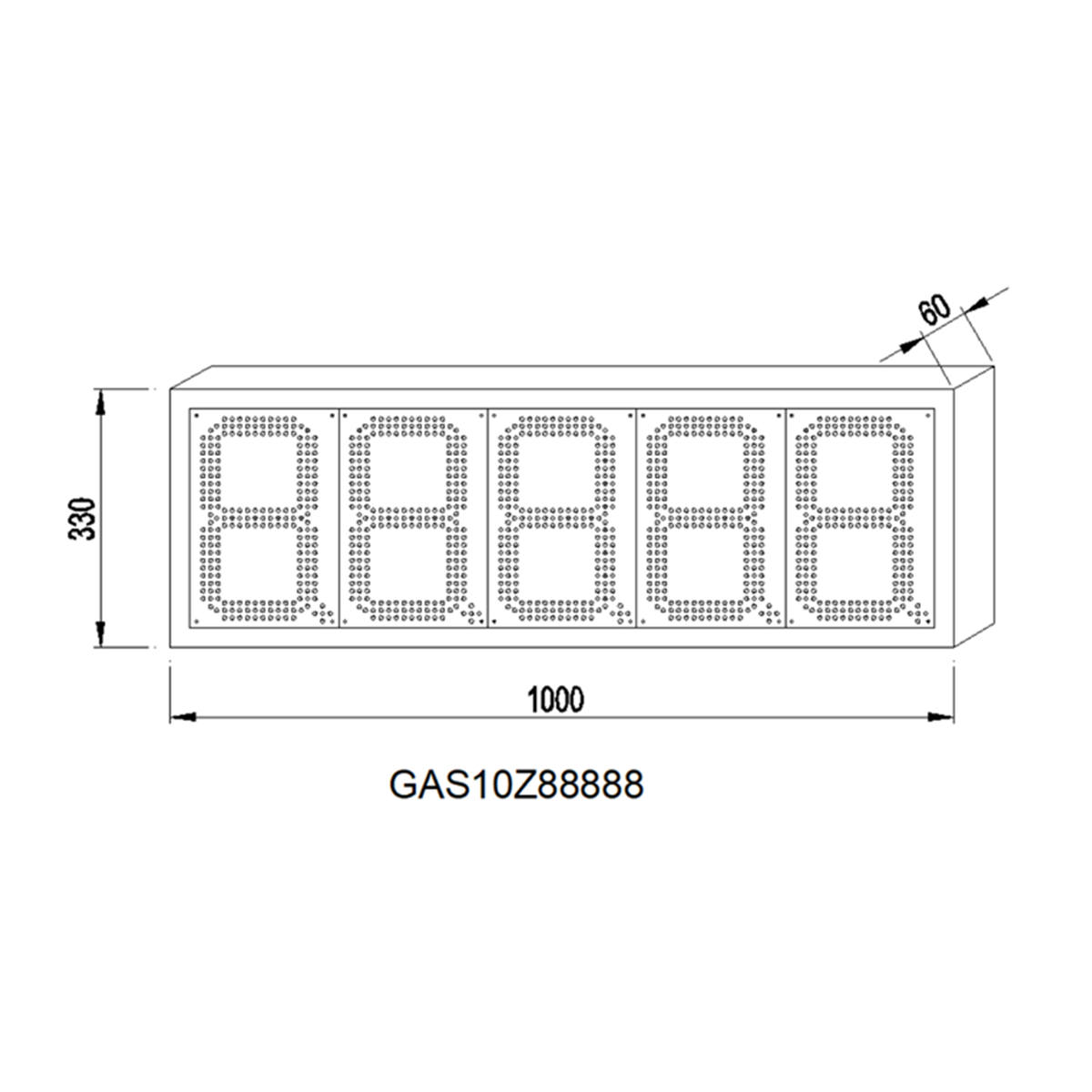 station gas display size