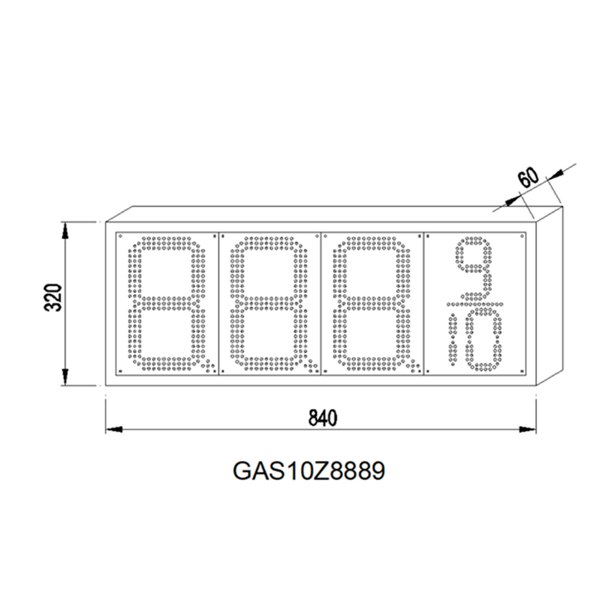 gas station display size