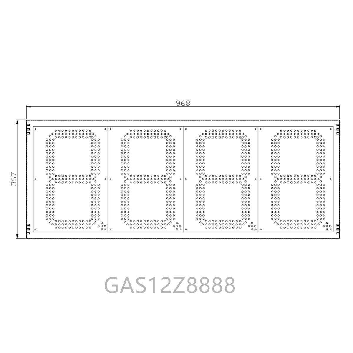 led gas signs size