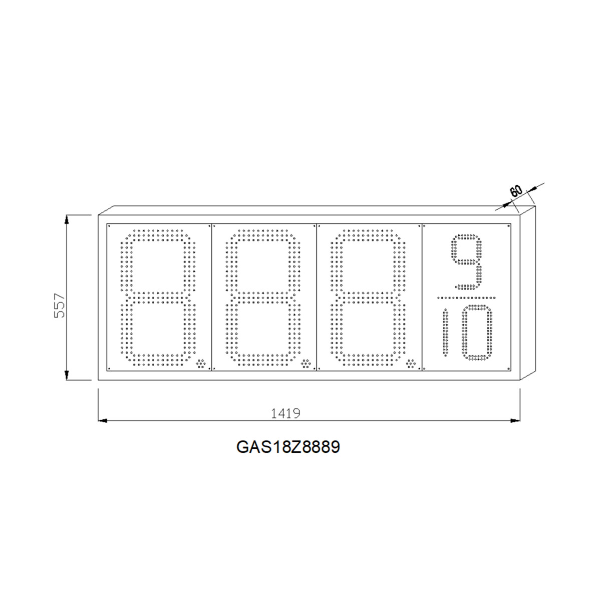 led station sign size