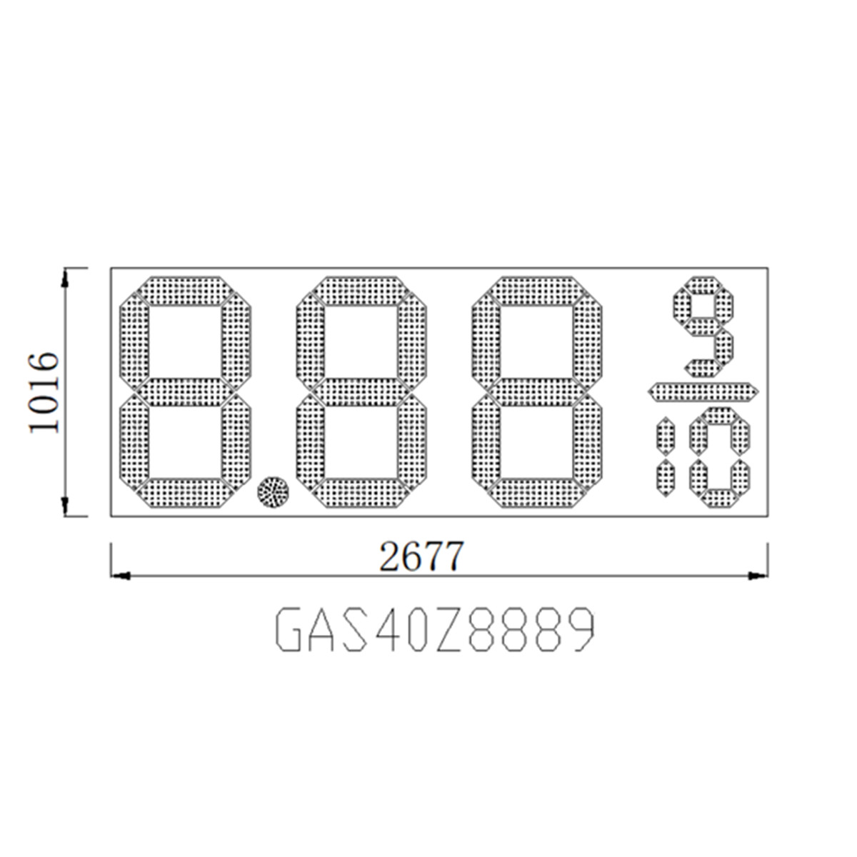 gas led display size