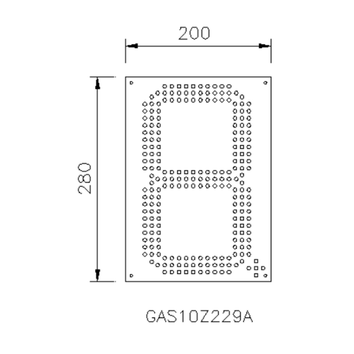 gas digits signs size