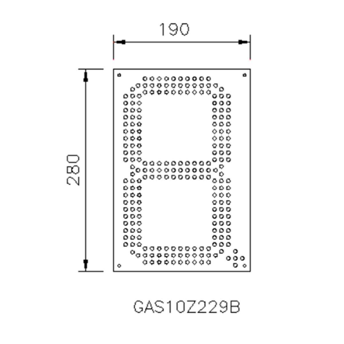 gas digits signs size