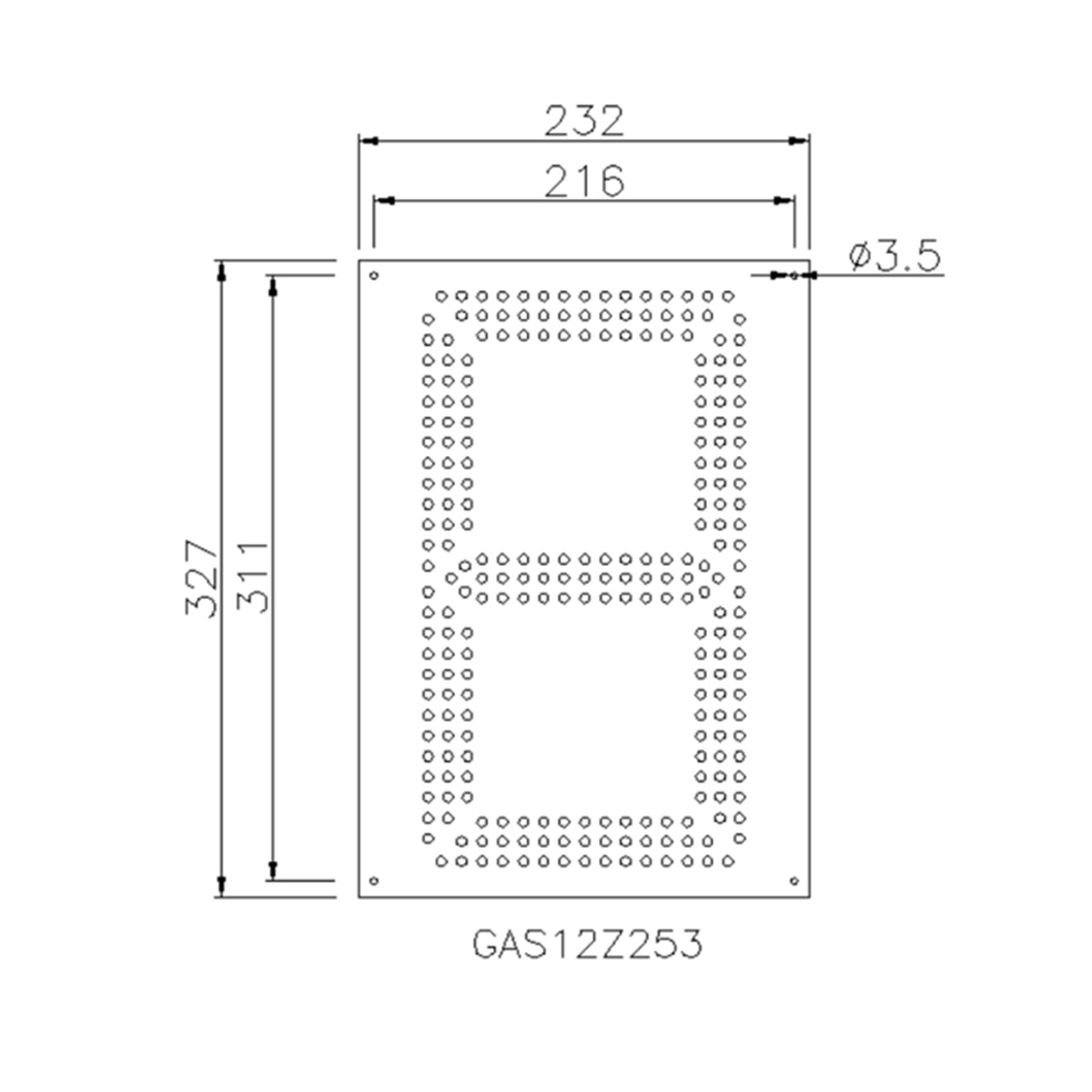 led gas digits size