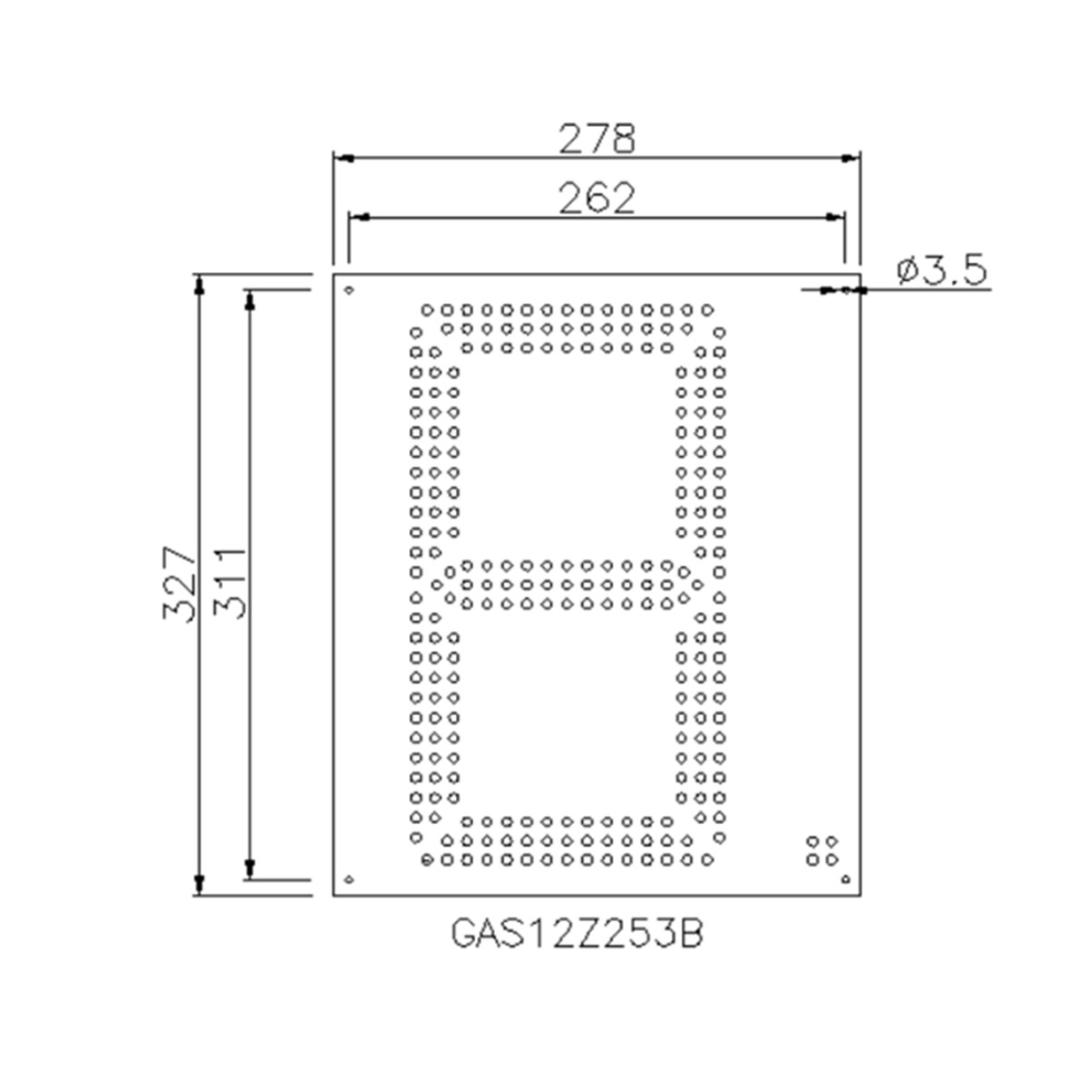 led gas digits size