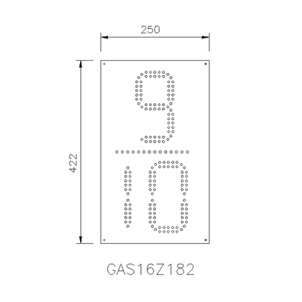 gas station board size