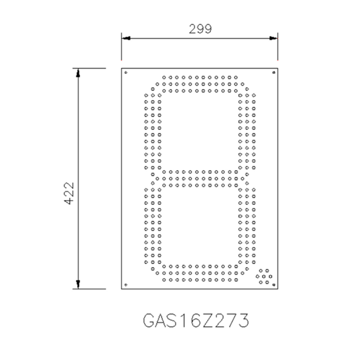 price led board size