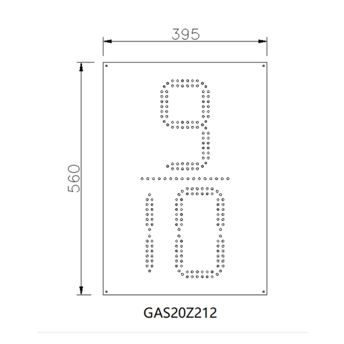 led station board size