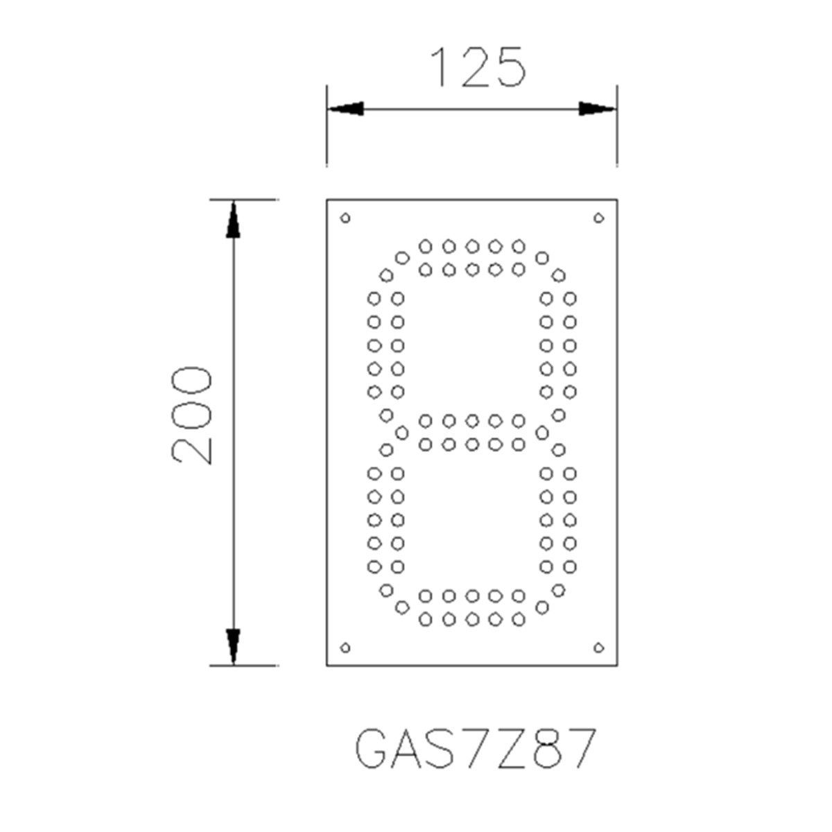 led gas board size