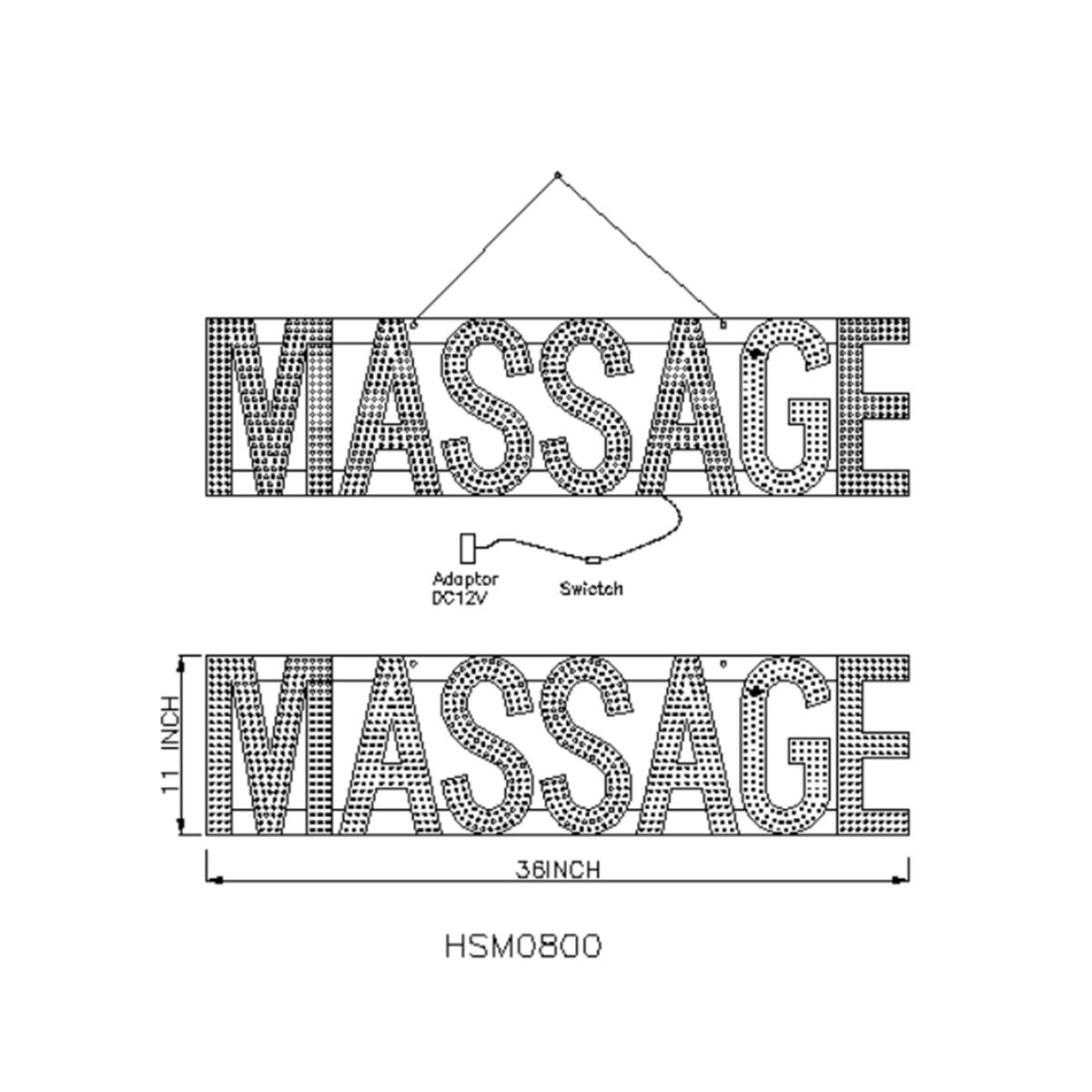 MASSAGE business led sign