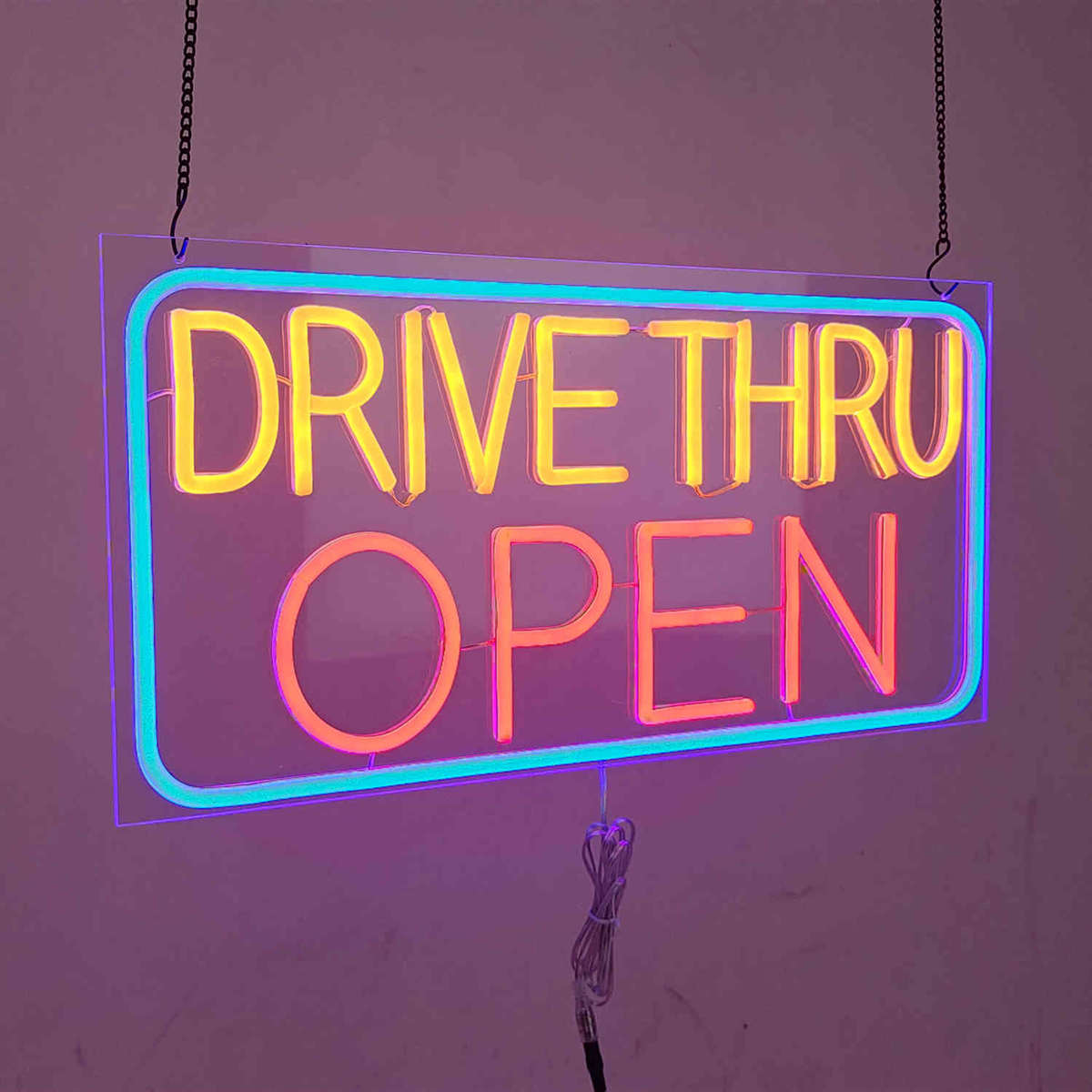 DRIVE THRU neon sign