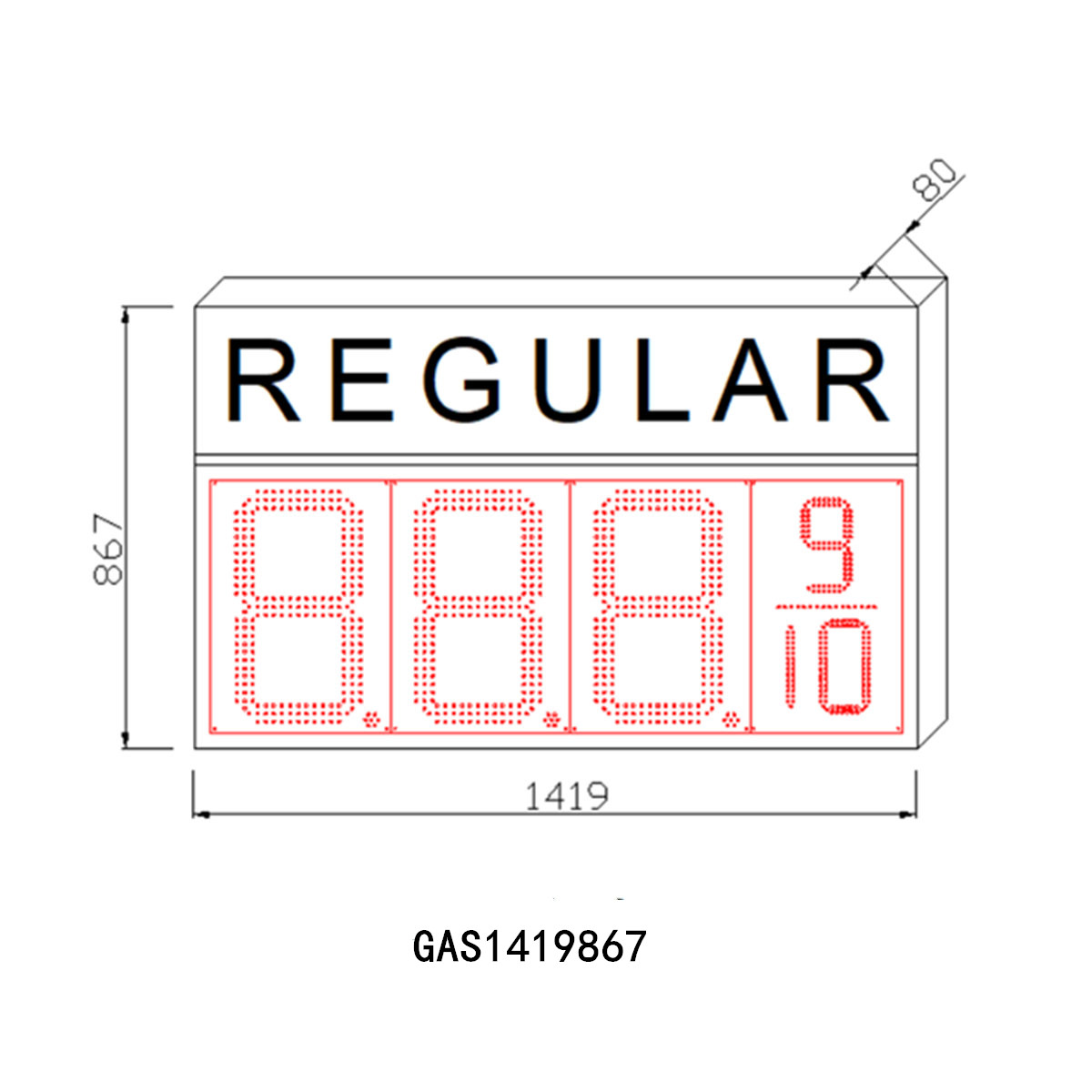 REGULAR price led sign