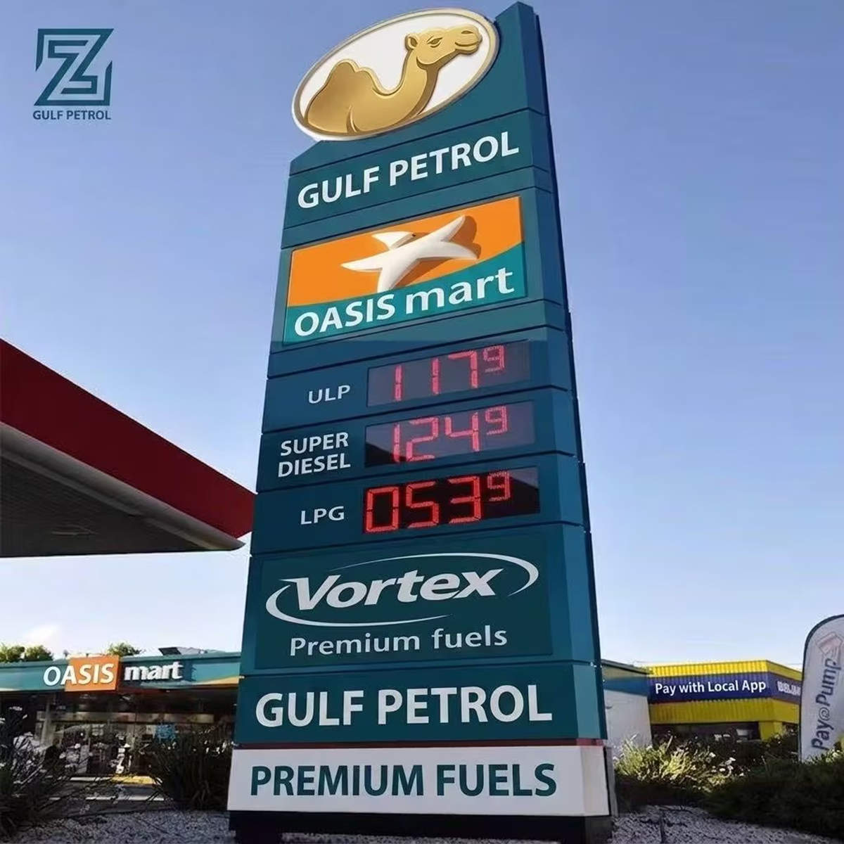 led gas price sign case