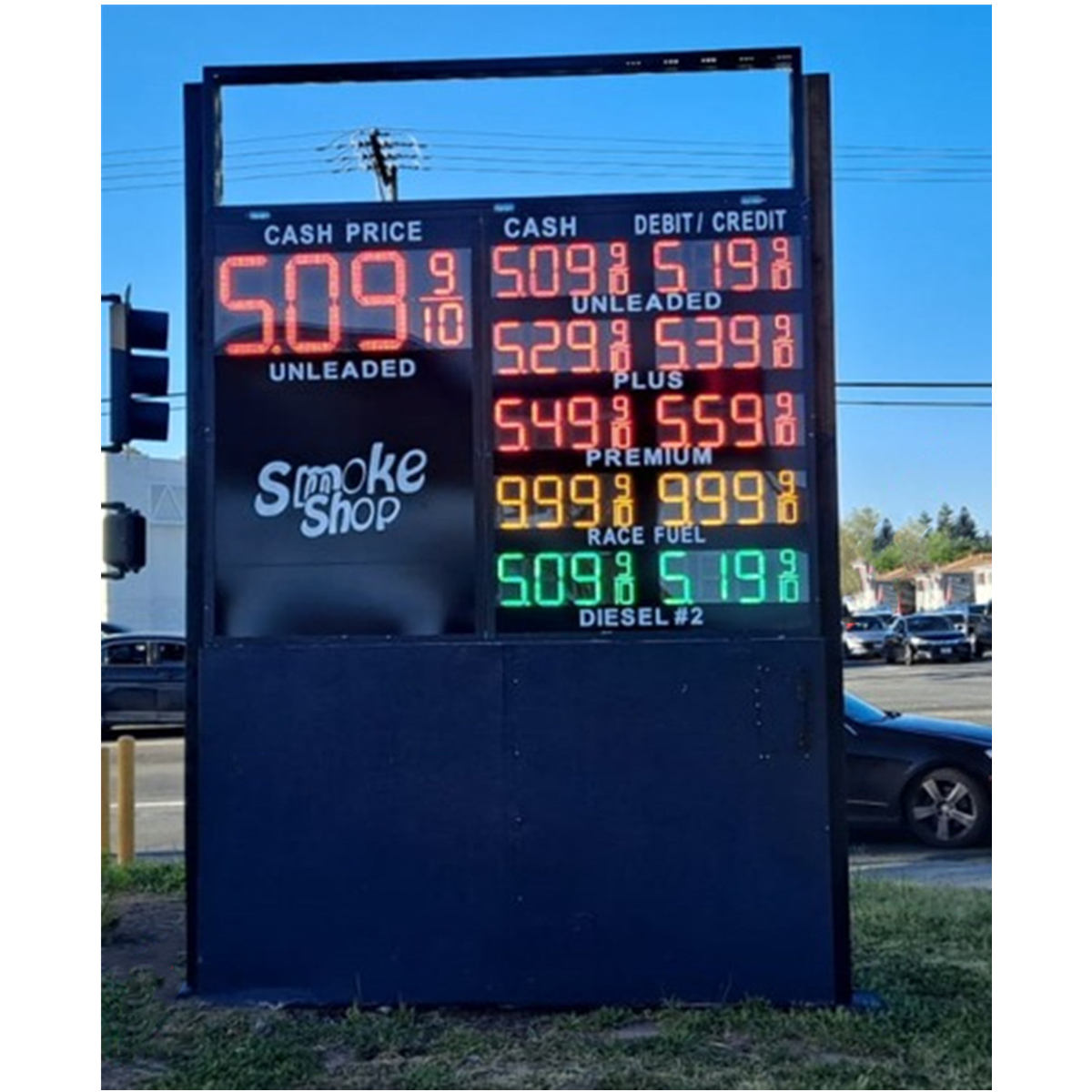 led gas sign case