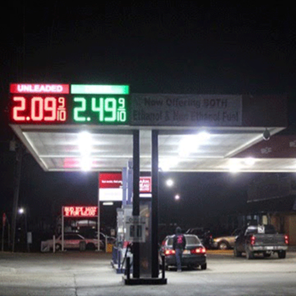 led gas sign case