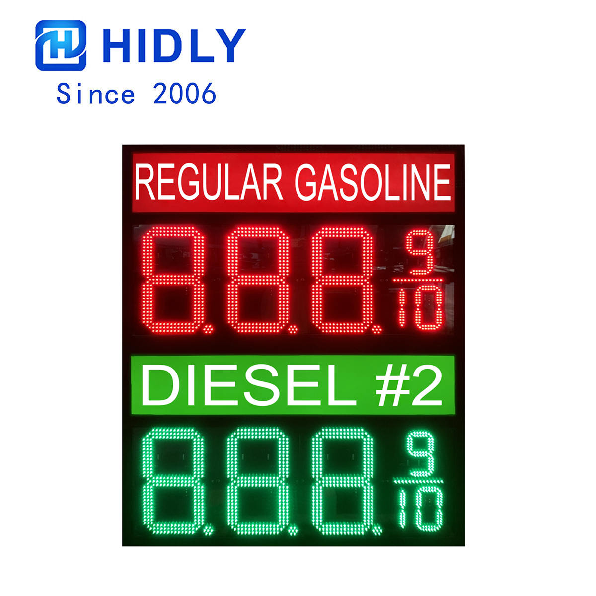 double gasoline gas led sign